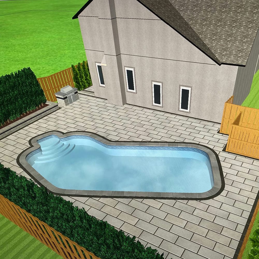 3d Landscape Design of pool