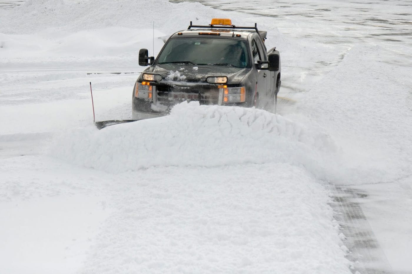 snow plow clearing snow