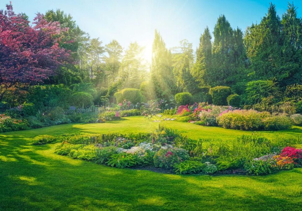 beautiful backyard flower garden